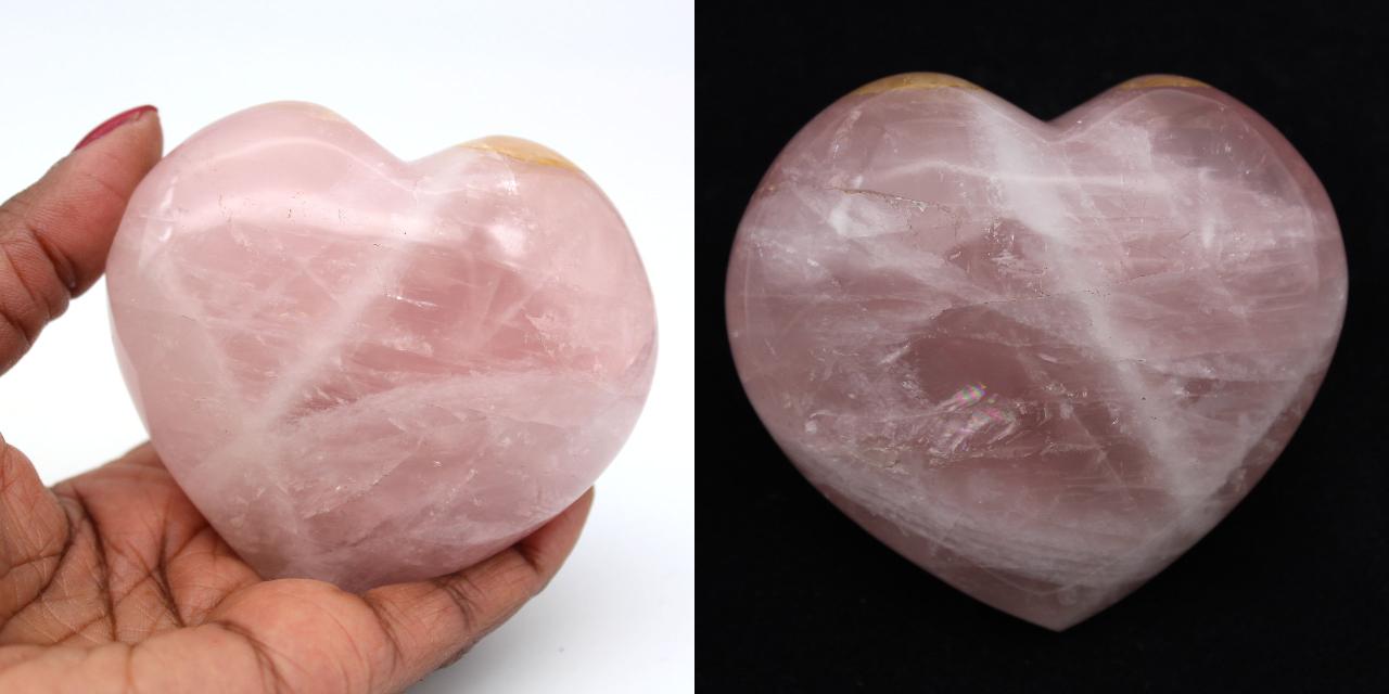 Corazón de cuarzo rosa Madagascar 300gr 80mm | 33€