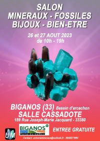 Feria de minerales, fósiles, bisutería y bienestar.