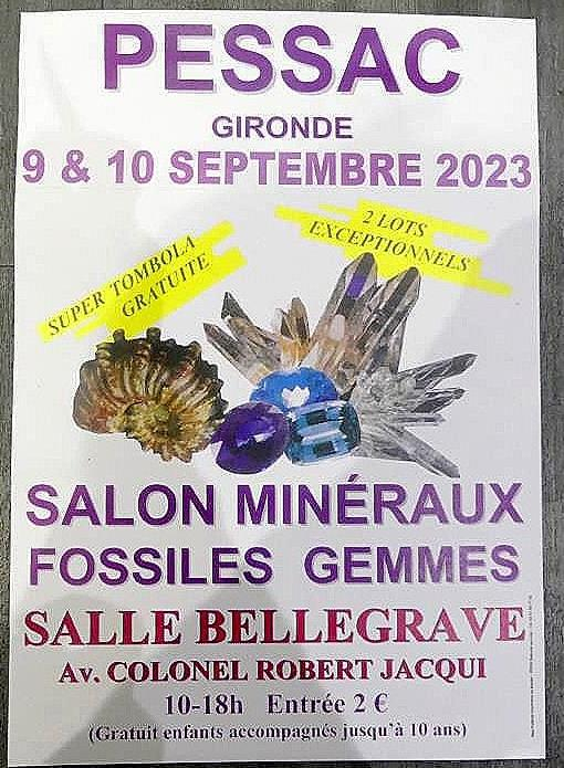 27ª FERIA DE MINERALES Y GEMAS FÓSILES DE PESSAC