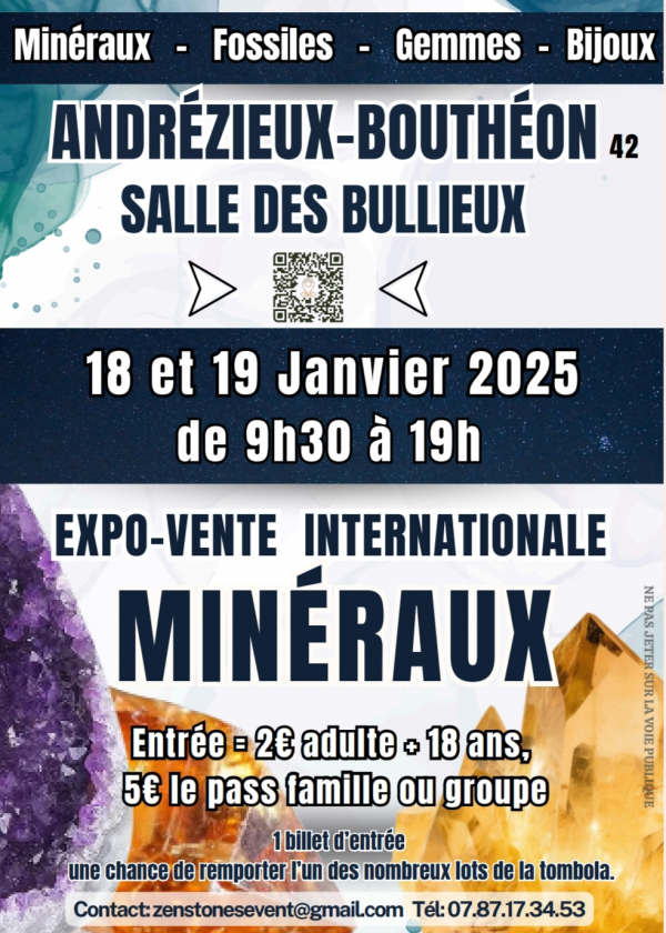 Exposición de minerales, fósiles, gemas y joyería.