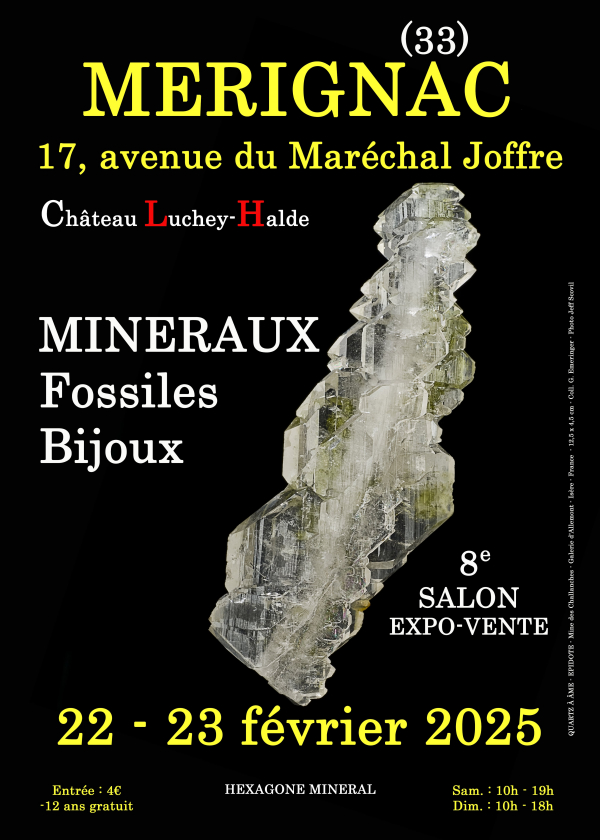 8.ª exposición de joyas fósiles de minerales de Mérignac