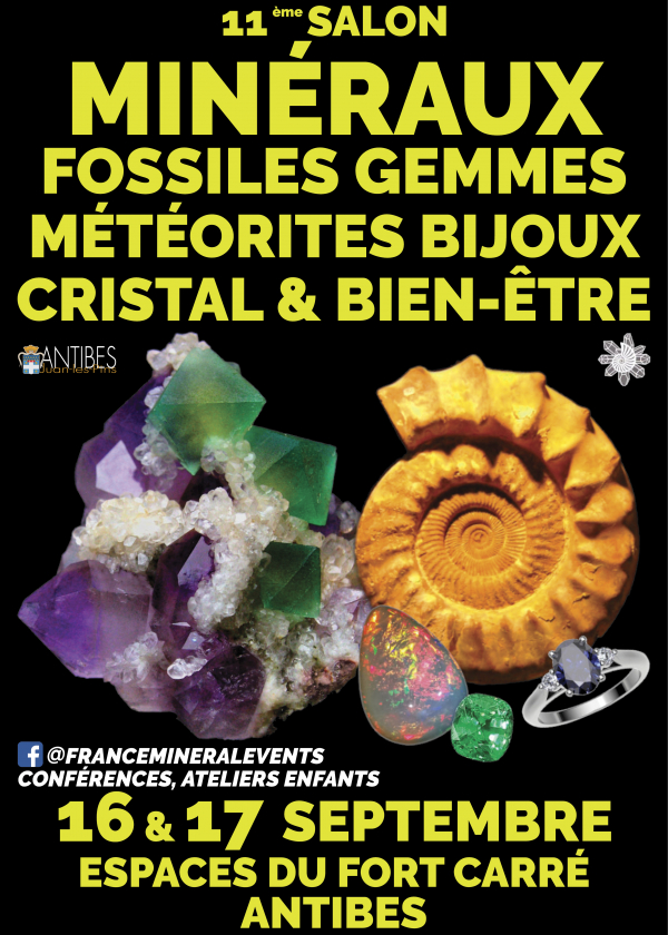 11ª Feria MinéralEvent en Antibes - Minerales, Fósiles, Gemas, Joyería, Cristal y Bienestar