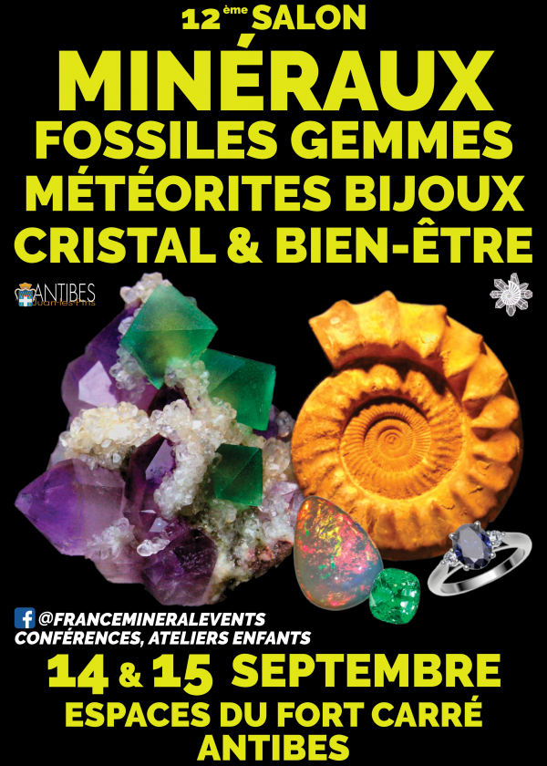 12° Evento Salón MinéralAntibes - Minerales, Fósiles, Gemas, Joyas, Cristales y Bienestar