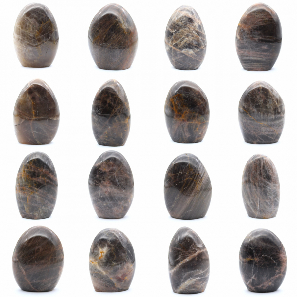 Piedra lunar negra pulida de forma libre