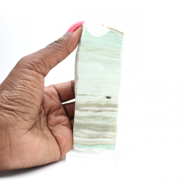 Piedra de aragonita verde ideal para colección