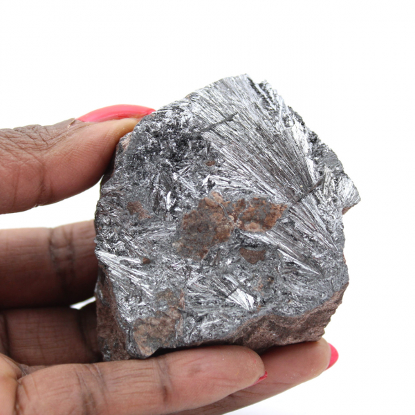 Pirolusita sobre ganga, recolección y decoración