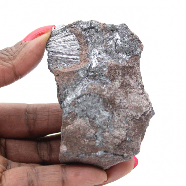 Pirolusita, ejemplar auténtico en matriz