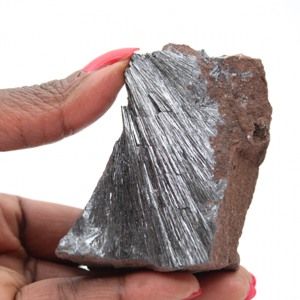 Adorno de cristal de pirolusita, piedra natural