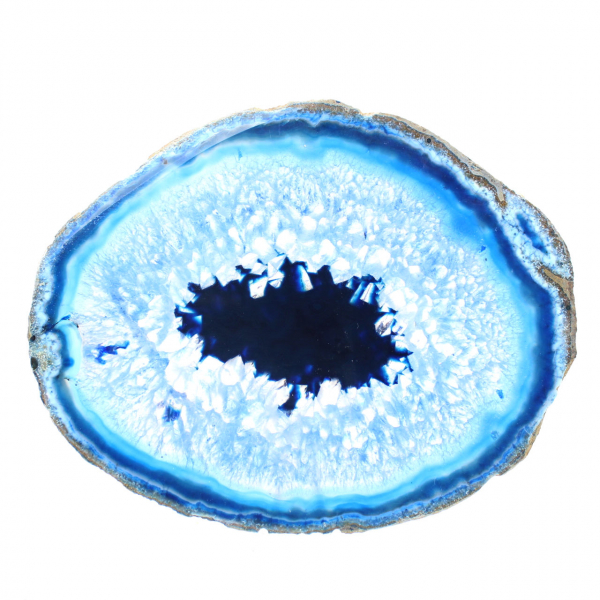 Ágata azul cortada natural de Brasil
