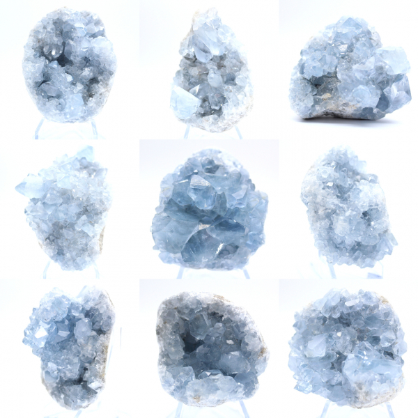 Geoda de celestita azul, formación natural de Madagascar