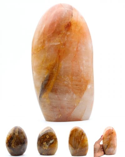 Piedras pulidas de cuarzo amarillo miel de forma libre Madagascar Madagascar collection noviembre 2021