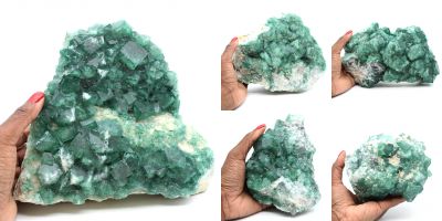 Magnífica calidad de ejemplares de cristales de fluorita verde de Madagascar en matriz Madagascar collection diciembre 2021