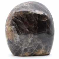 Piedra lunar negra coleccionable de microlina natural