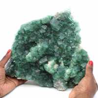 Plato grande de cristales de fluorita verde natural de Madagascar ¡6 kilo!
