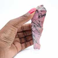 Rebanada de rodonita natural para colección de minerales