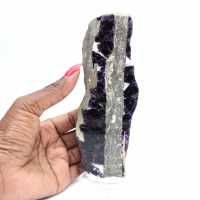 Rebanada de fluorita y pirita para colección mineral