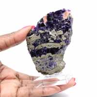 Rebanada de piedra de fluorita pirita pulida