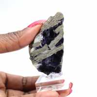 Piedra de fluorita pirita natural mineral único