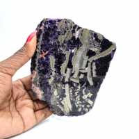 Piedra de fluorita pirita mineral bruto para colección