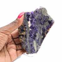 Rebanada de fluorita y pirita para colección mineral