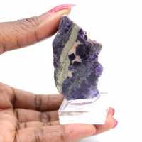 Rebanada de piedra de fluorita pirita pulida