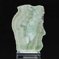 Rebanada de piedra de aragonita verde natural