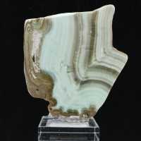 Rebanada de aragonita verde para colección de minerales