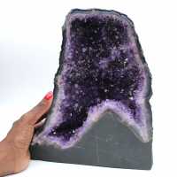  Geoda de amatista de Brasil única de alta calidad con base estable