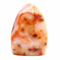 Cornalina pulida de Madagascar: espécimen de piedra natural para decoración y ciencia.