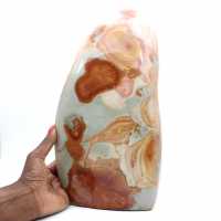 Gran piedra de jaspe pulida decorativa, mineral natural, Madagascar