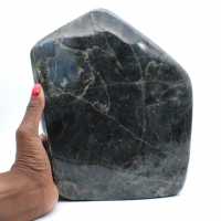 Labradorita pulida, adorno mineral XXL, pieza de colección, Madagascar