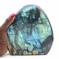Labradorita pulida, gran adorno mineral, pieza de colección, Madagascar