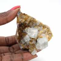 Fluorita verde para decoración: Pequeño cristal sobre roca Fluorita verde para decoración: Pequeño cristal sobre roca