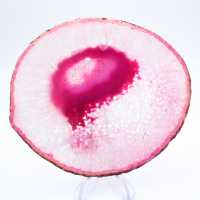 Rebanada decorativa de ágata teñida de rosa