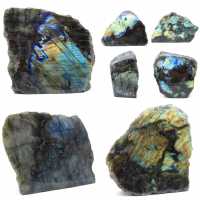 Labradorita con piedra ornamental lateral pulida de Madagascar