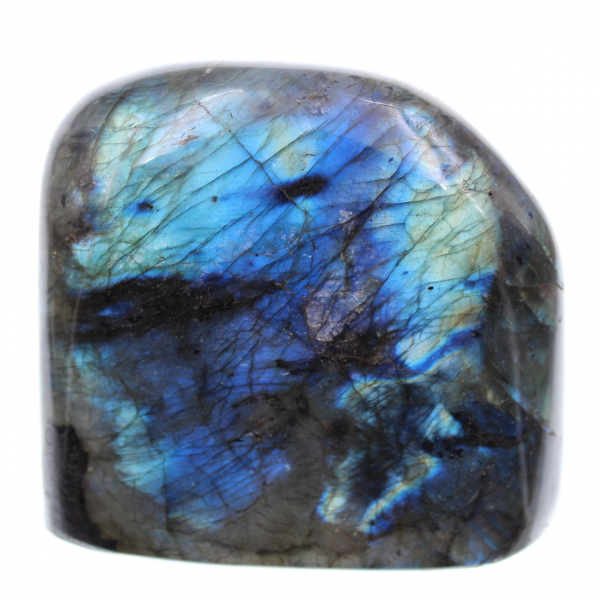 Piedra de labradorita de bloque pulido azul