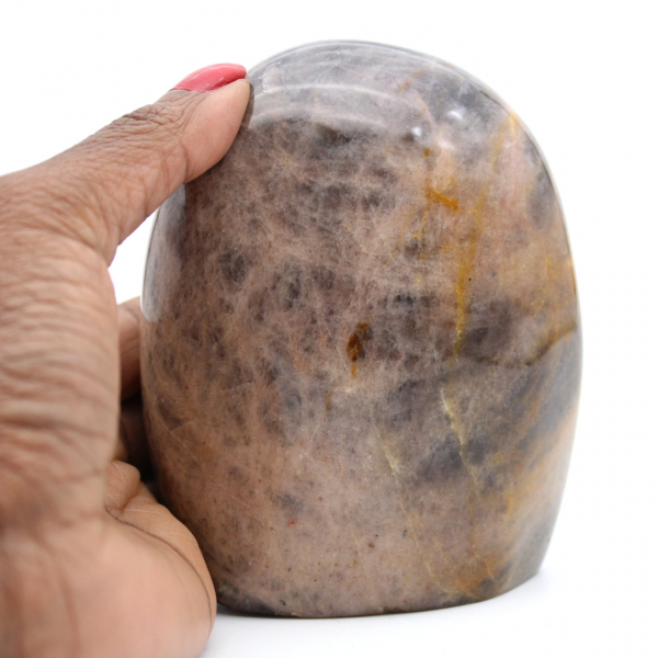 Piedra lunar negra microlina natural