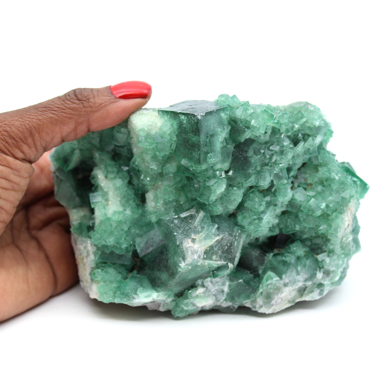 Cristales de fluorita verde natural sin procesar