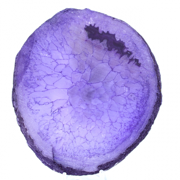 Rebanada de mineral de ágata púrpura
