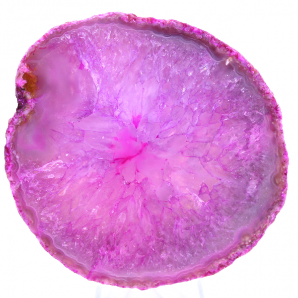 Rebanada de mineral de ágata rosa