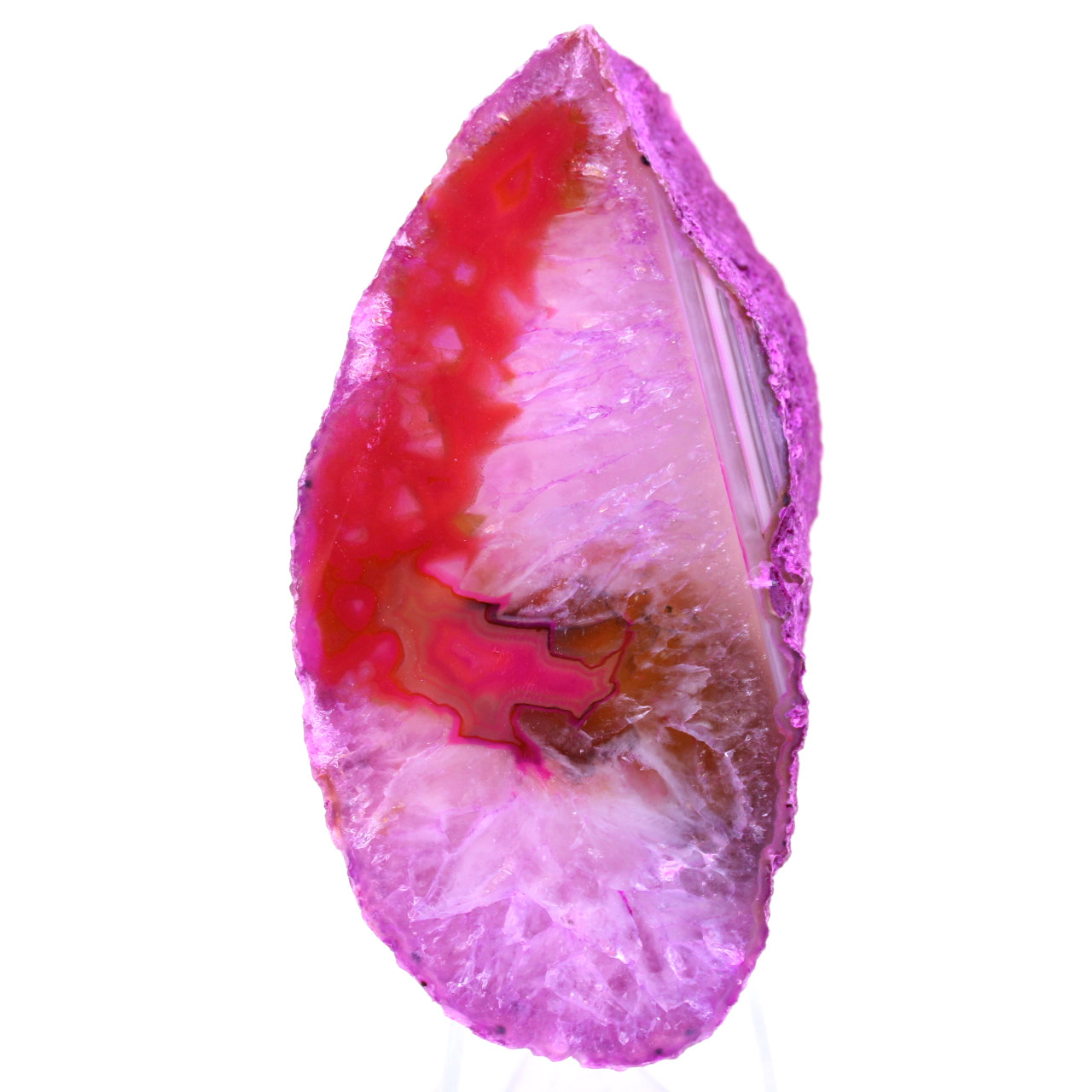 Rebanada de mineral de ágata rosa