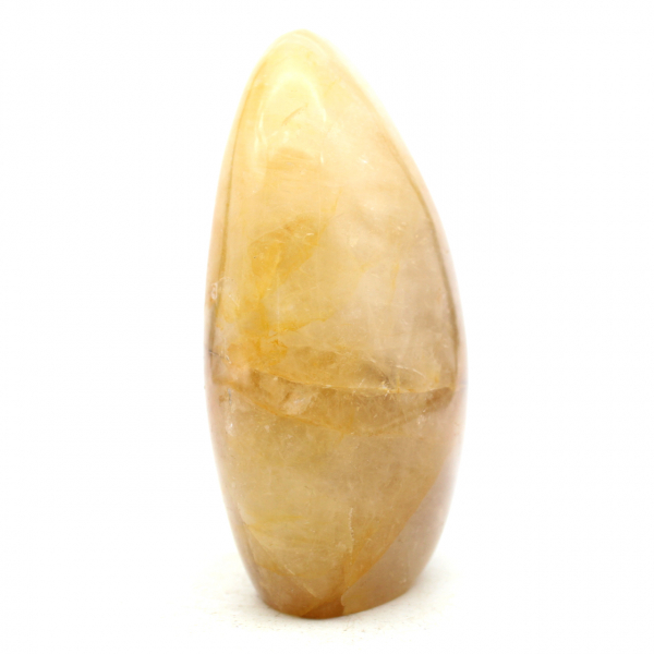 Piedra de cuarzo amarillo pulido