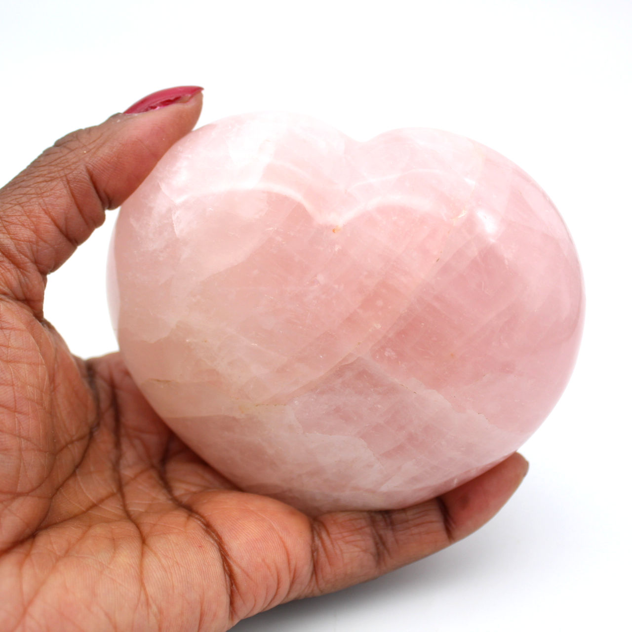 Corazón de cuarzo rosa