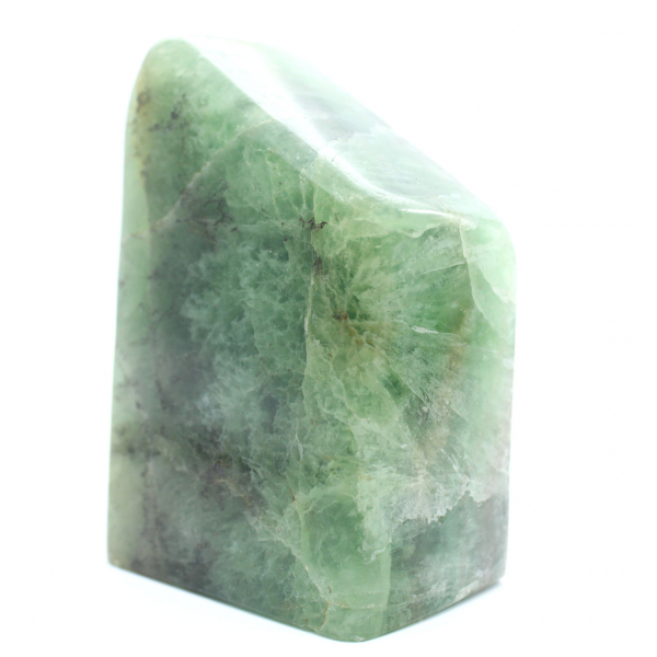 Bloque heptaedro de fluorita verde