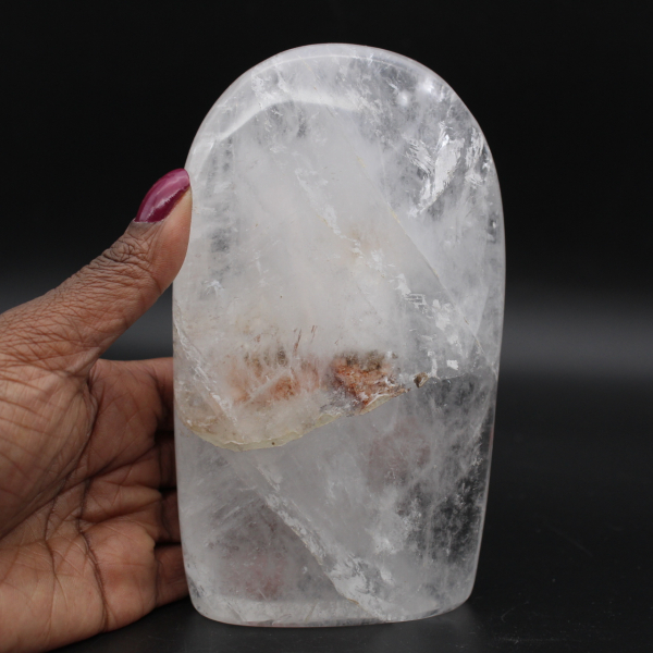 Piedra de cristal de roca pulida pulida