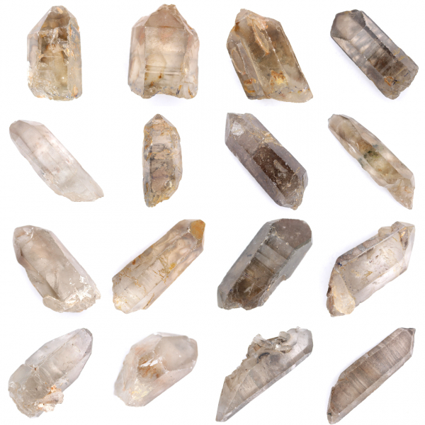 Cristal de cuarzo ahumado biterminado