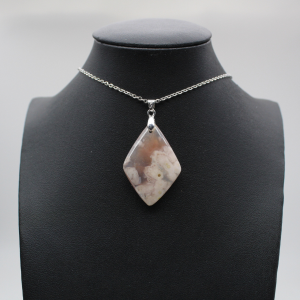 Colgante de diamante y ágata flor