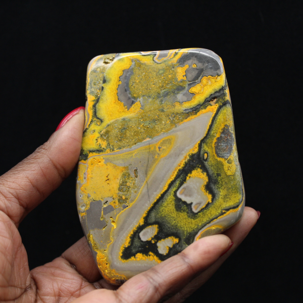 Adorno de jaspe abejorro, pulido, colores vibrantes