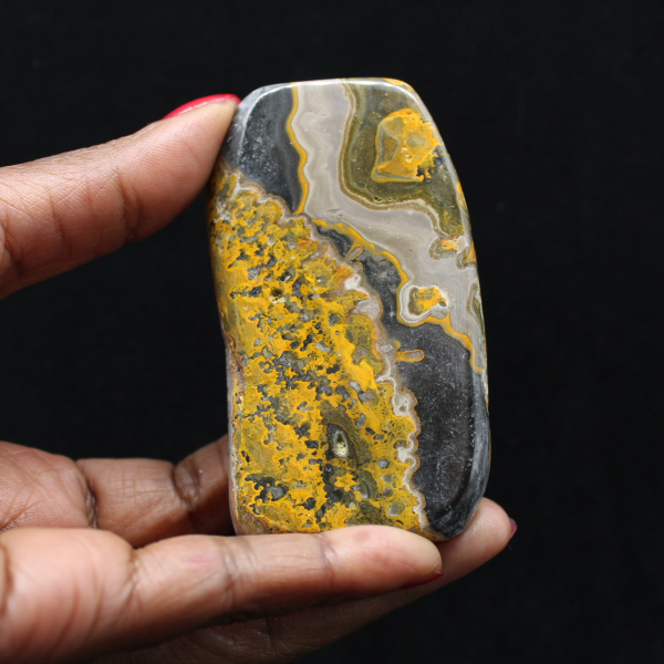 Piedra pulida de jaspe abejorro de autenticidad