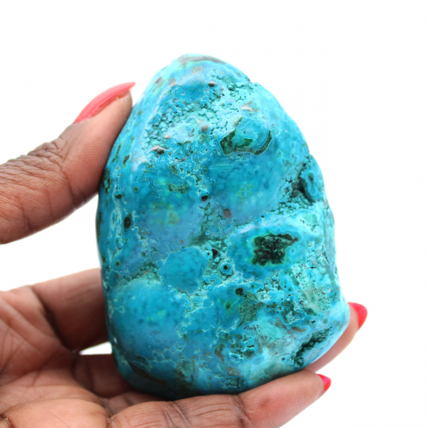 Piedra ornamental de crisocola pulida